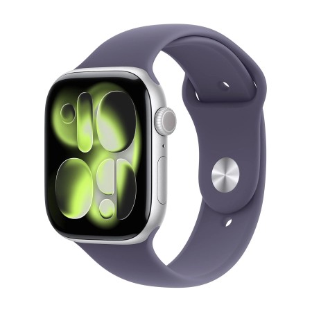 APPLE WATCH SERIES 11GPS46MMSILVER ALUMINIUM CASE WITH PURPLE FOG SPORT BAND, M/L