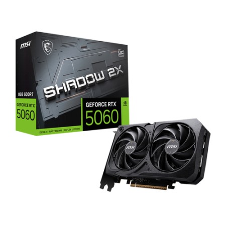 MSI VGA GEFORCE RTX 5060, RTX 5060 8G SHADOW 2X OC, 8GB GDDR7, HDMI/DP*3, ATX, DUAL FAN, OC, BULK ED