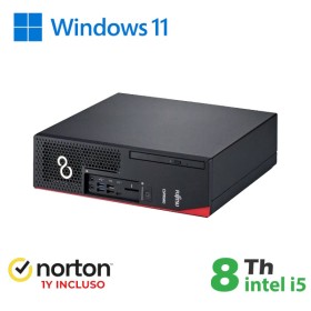 RINOVO PC FUJITSU Esprimo D738 SFF i58X00 DDR4 8GB SSD 256GB W11P NO DVD GRADE A 1Y WARRANTY + NORTO