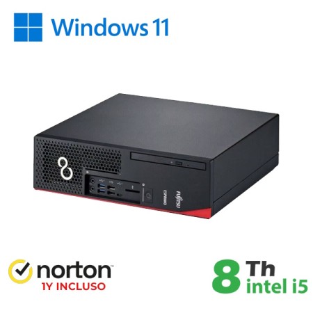 RINOVO PC FUJITSU Esprimo D738 SFF i58X00 DDR4 8GB SSD 256GB W11P NO DVD GRADE A 1Y WARRANTY + NORTO