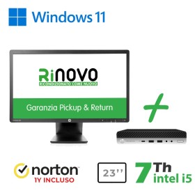 RINOVO ULTRA MINI PC DM HP 600-800 G3 I5-7X00T +MONITOR HP E231 +  NORTON