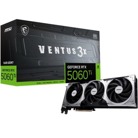 MSI VGA GEFORCE RTX 5060 TI, RTX 5060 Ti 16G VENTUS 3X OC, 16GB GDDR7, HDMI/DP*3. ATX, TRIPLE FAN ,O