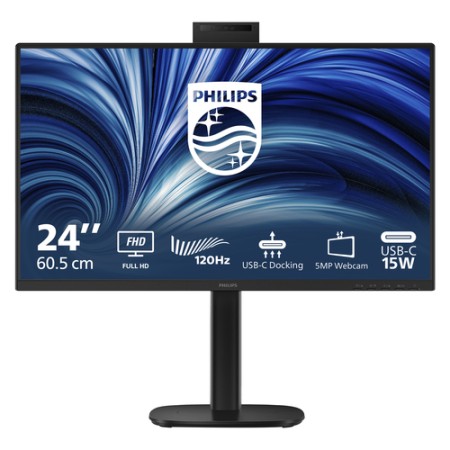 PHILIPS MONITOR 23,8 LED IPS FHD 16:9 4MS 300 CDM 120hz, PIVOT, WEBCAM, USB-C DOCK, DP/HDMI, MULTIME