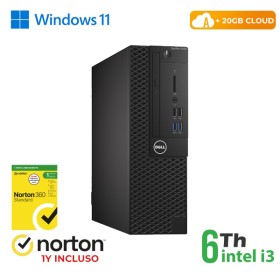 RINOVO PC DELL REFURBISHED  Optiplex 3050-5050 SFF i3-6X00 DDR 8GB SSD 256GB HDMI W11P CLOUD20GB Gra