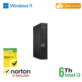 RINOVO Mini PC DELL REFURBISHED  Optiplex 3050M i3-6X00T DDR4 8GB SSD 256GB W11P HDMI CLOUD20GB Grad