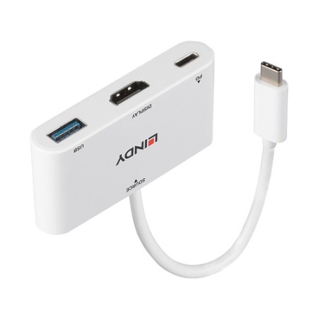 LINDY CONVERTER DA USB 3.2 TIPO C A HDMI CON PORTA USB TIPO A E POWER DELIVERY