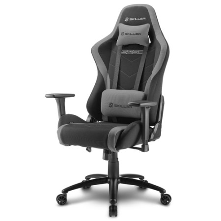 SHARKOON SKILLER SGS2 SEDIA GAMING IN TESSUTO, BRACCIOLI E SCHIENALE REGOLABILI, TELAIO ACCIAIO, DOPPIO CUSCINO SUPPORTO CERVIC