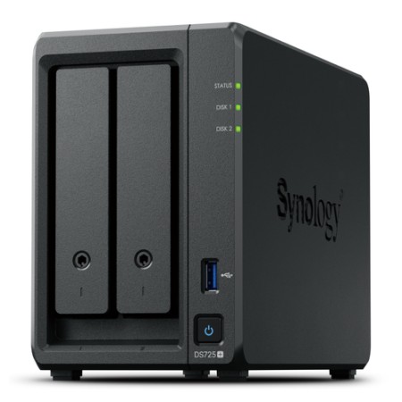 SYNOLOGY NAS TOWER 2X SATA, 2X NVME, MAX 40 CAM, RYZEN R1600, 4GB ECC, 2.5GBE, USB, ESATA,  compatibilit solo con i dischi syno