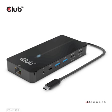 CLUB3D HUB USB GEN1 TYPE-C 7-in-1  2x HDMI, 2x USB GEN1 TYPE-A, 1x RJ45, 1x 3.5mm Audio, 1x USB GEN