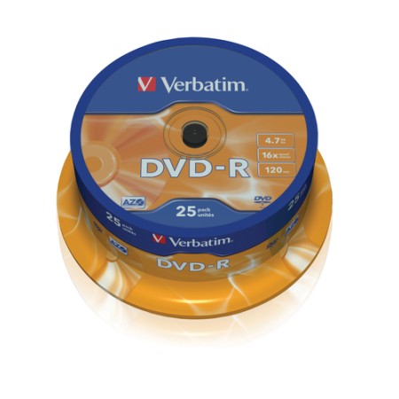 VERBATIM DVD-R 4.7GB, 120 MINUTI, PACK 25 DVD