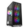 SHARKOON CASE 2X U3, VETRO TEMPERATO, 4X 120 RAINBOW LED FAN