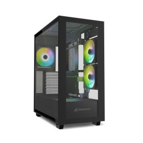SHARKOON CASE REBEL C60 RGB BLACK ATX 2x U3, 1x Type-C,TRRS, 2x Tempered Glass, 4x 120 ARGB PWM, ARG