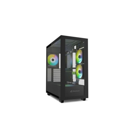 SHARKOON CASE REBEL C60 RGB BLACK ATX 2x U3, 1x Type-C,TRRS, 2x Tempered Glass, 4x 120 ARGB PWM, ARG