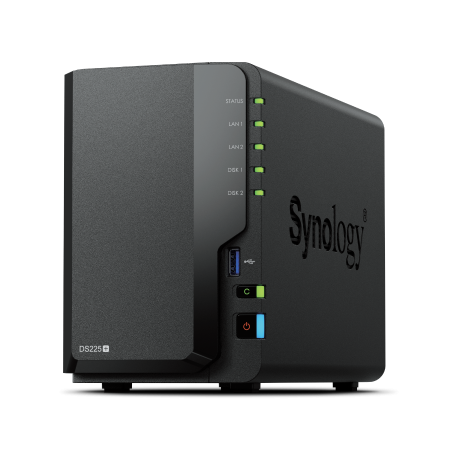 SYNOLOGY NAS TOWER DS225+ X 2HD 3.5"/2.5" SATA2/3 - NO HD - CELERON J4125 -2GB DDR4-1P LAN RJ45 1GBE