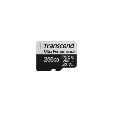 TRANSCEND MEMORY CARD 256GB microSD w/ adapter UHS-I U3 A2 Ultra Performance
