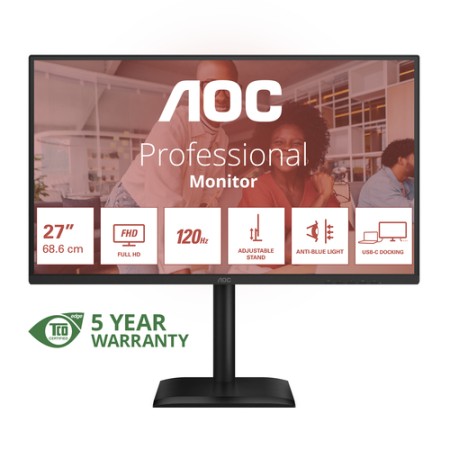 AOC MONITOR 27 LED IPS FHD 16:9 4MS 300 CDM 120hz, REG ALTEZZA, DP/HDMI